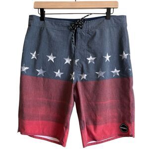 O'Neill Men's Boardshorts Red Blue Size 32